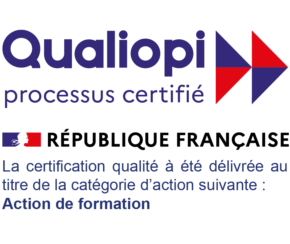 Logo qualiopi avec action de formation